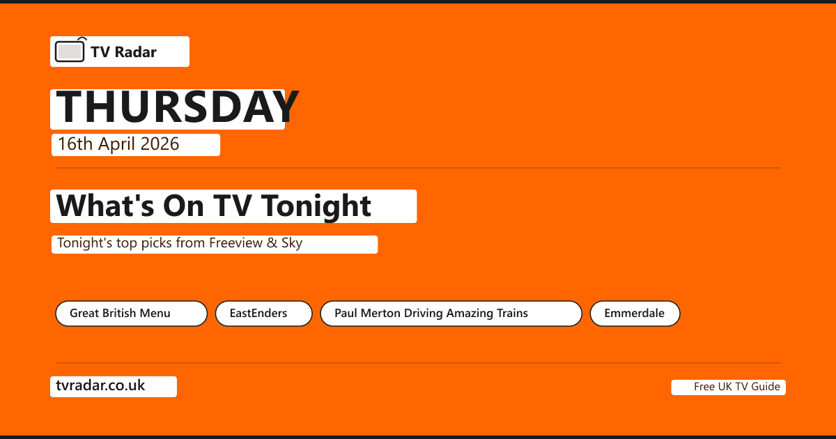 What's On TV Tonight Thursday 16 April 2026